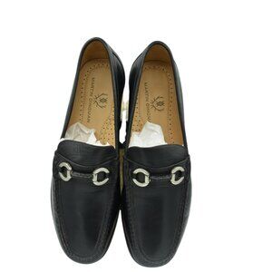 Martin Dingman Black Horse-Bit Leather Loafer